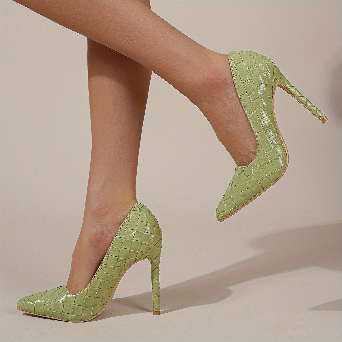 Plaid Pattern Stiletto Heels Wedding Shoes