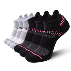 6 Pairs Colorblock Athletic Socks Low Cut Ankle Socks for Women