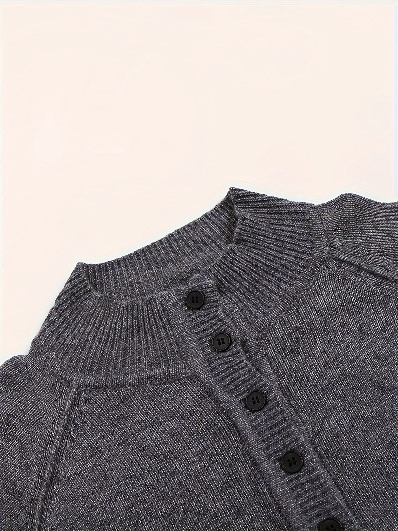 Casual Sweater Women's Plus Solid Long Sleeve Button Lapel Collar