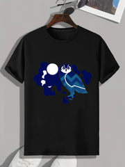 Owl Cartoon Print Men's Graphic T shirt Casual Comfy Tees For Summer Halloween