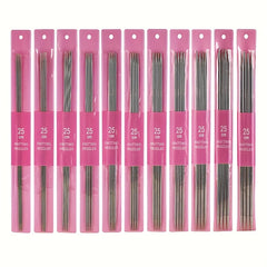 11Pcs Knitting Stainless Steel Needle Kit 2.0-6.0mm Straight Sweater Needle