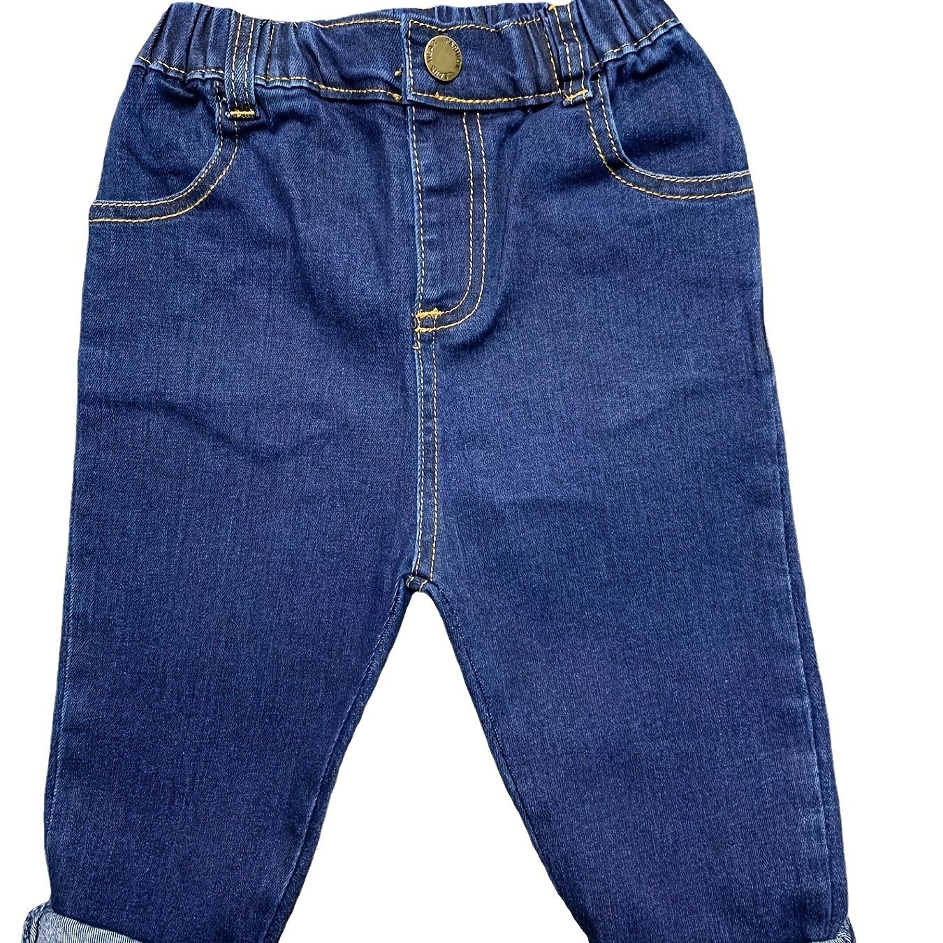 Boys Vintage Denim Jeans Elastic Waist Autumn Spring