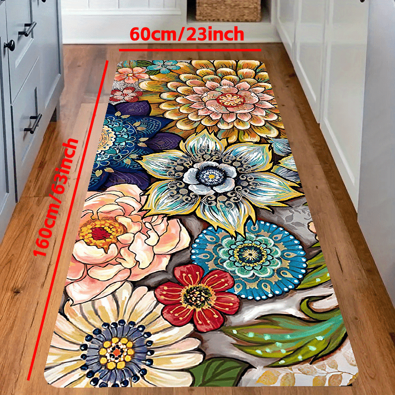Floral Cushioned Anti Fatigue Kitchen Rug Set