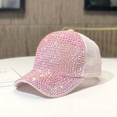 Rhinestone Baseball Cap Sunscreen Trucker Hat Adjustable Y2K Hip Hop Dad Hats
