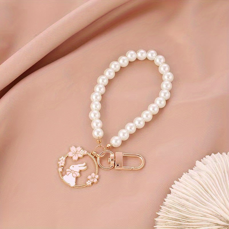 Jade Rabbit Cat Keychain Bag Pendant