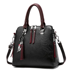 Bohemia Straw+Leather Handbag Rattan Beach Circle Shoulder Bag