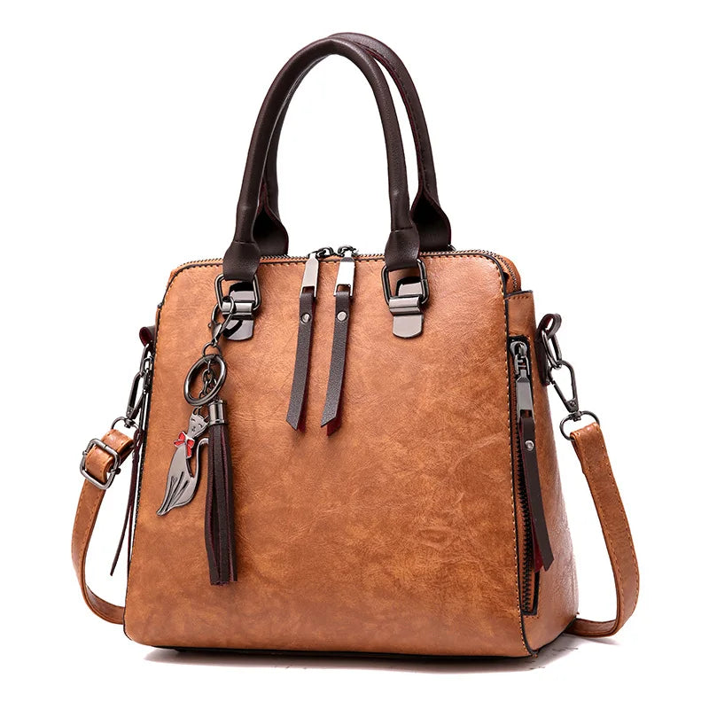 Bohemia Straw+Leather Handbag Rattan Beach Circle Shoulder Bag