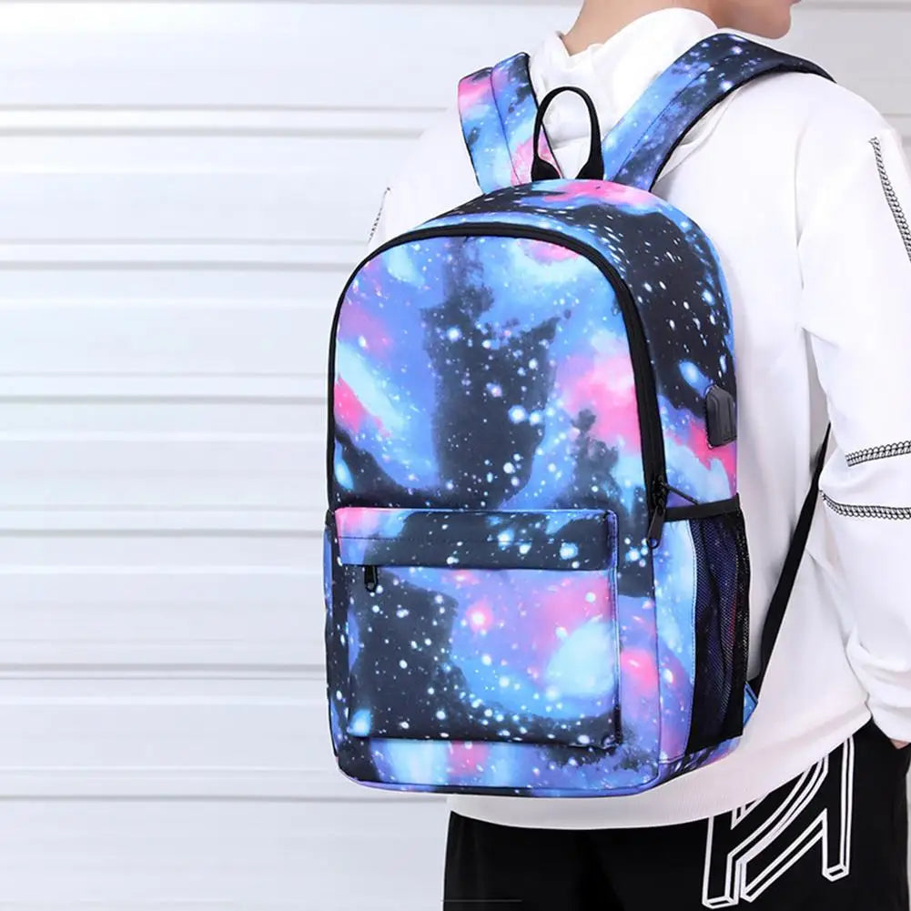 College Waterproof Backpack USB Charging Laptop Bag