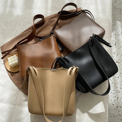 2PCS/Set Women Handbag Shoulder Bags PU Leather Female Woman