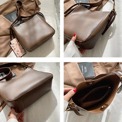 2PCS/Set Women Handbag Shoulder Bags PU Leather Female Woman