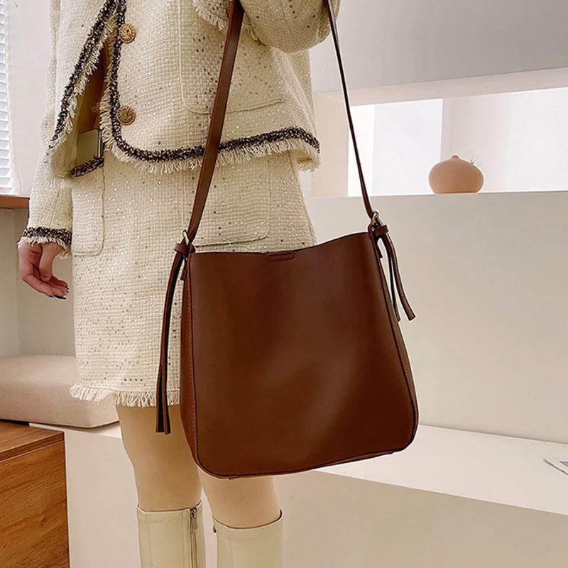 2PCS/Set Women Handbag Shoulder Bags PU Leather Female Woman