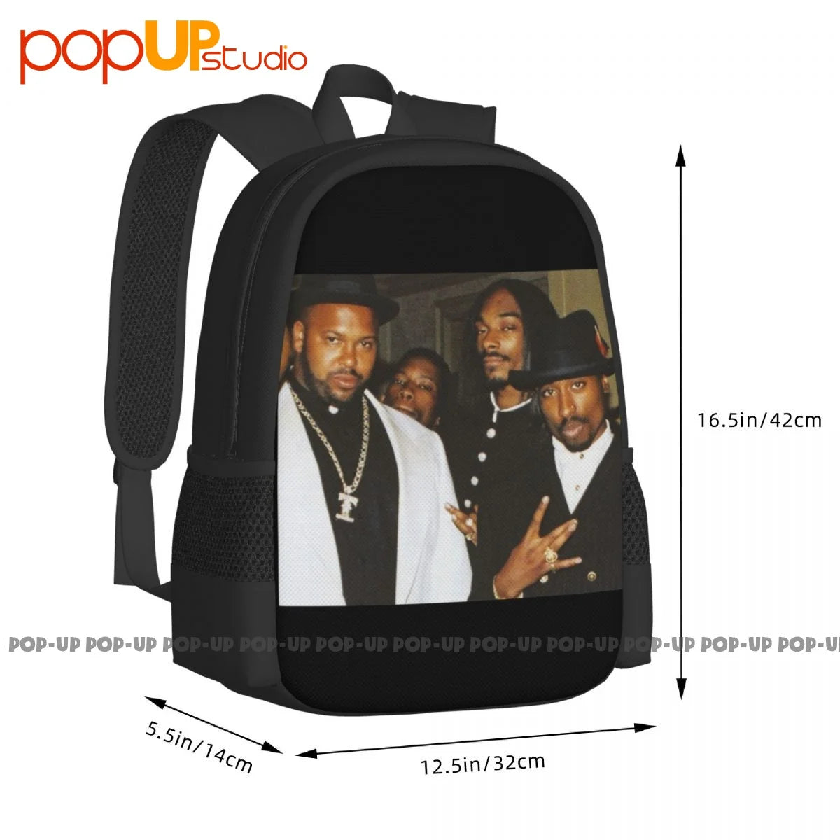 2Pac Death Row Records 2Pac Backpack Large Capacity Gym Bag