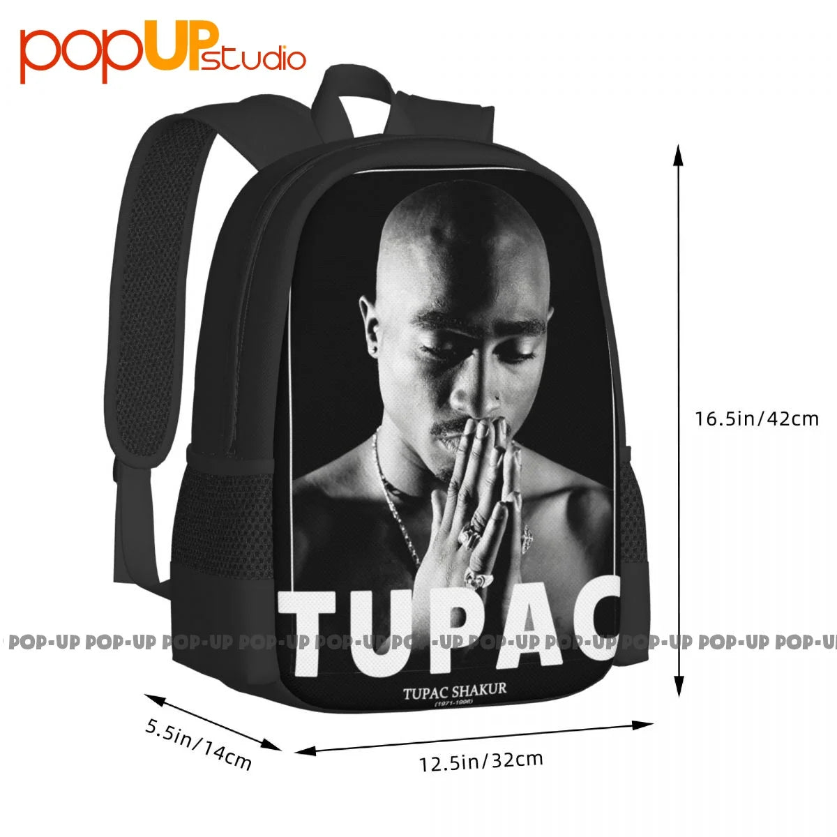 2Pac Shakur Backpack Large Capacity Foldable Gym Tote Bag