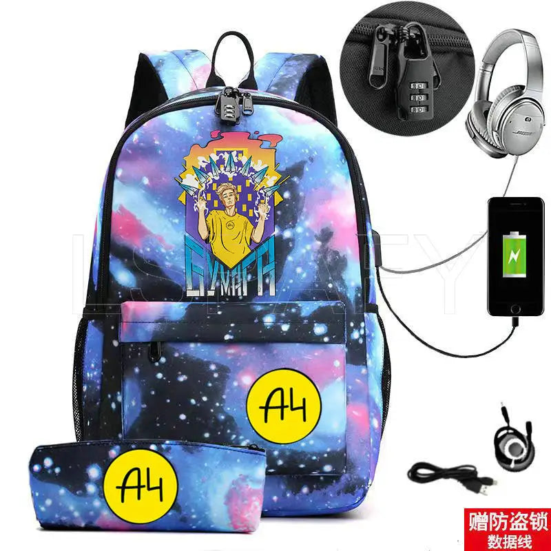 2Pcs ?4 ???? ?????? Backpack for Boys Girls Casual School Students Backpack