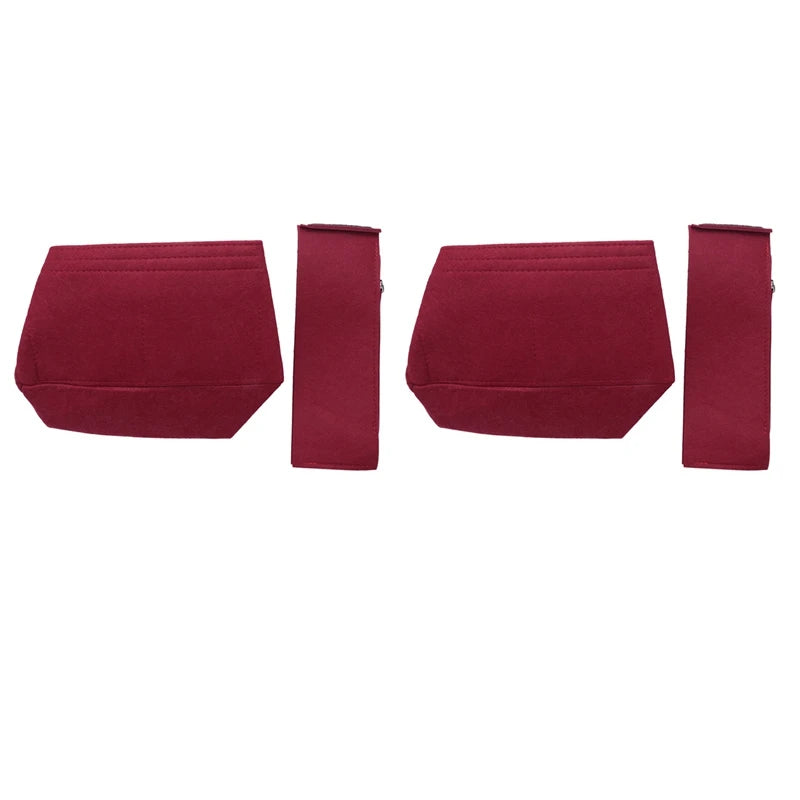 Makeup Bag Cosmetic Cases Felt Bag Organizer Red M