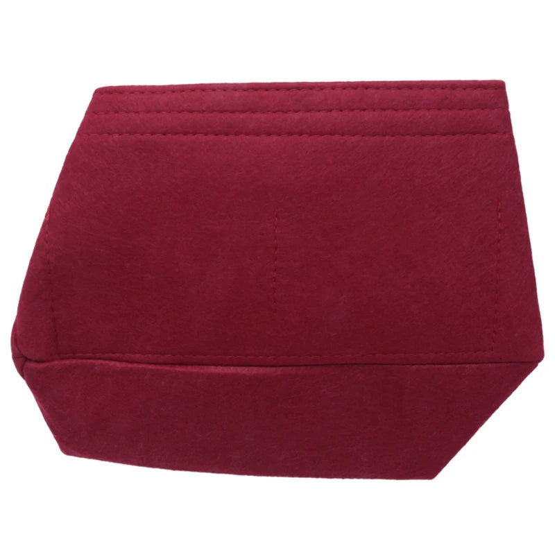 Makeup Bag Cosmetic Cases Felt Bag Organizer Red M