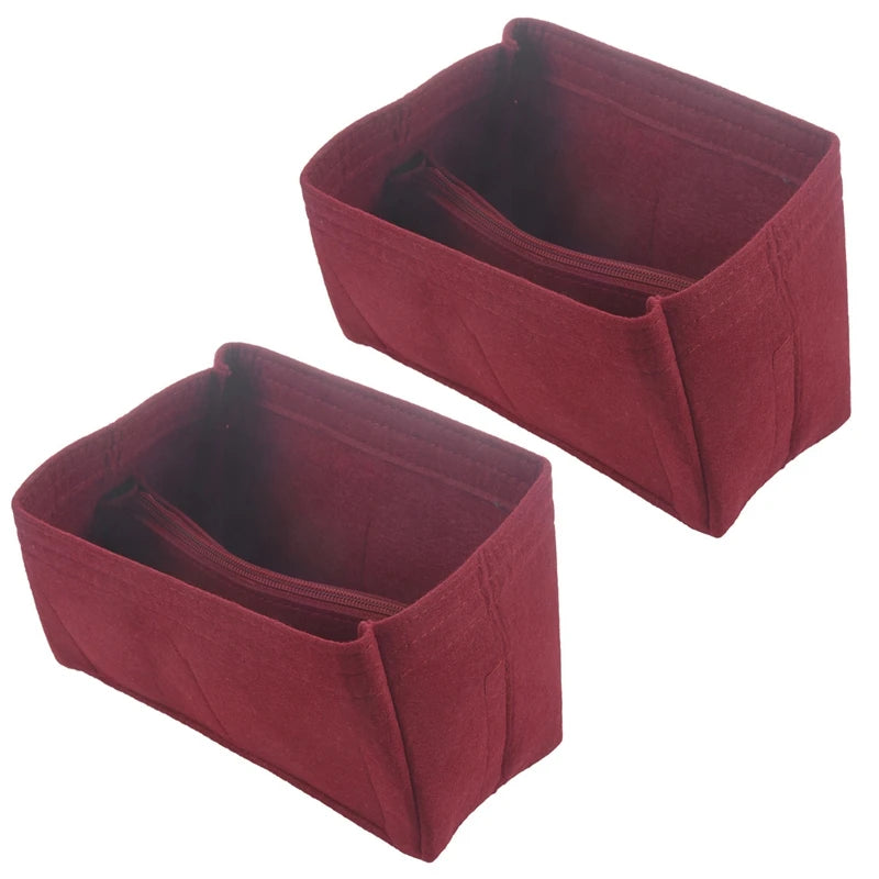 Red Makeup Bag Organizer Insert Cosmetic Case Travel Toiletry Bag