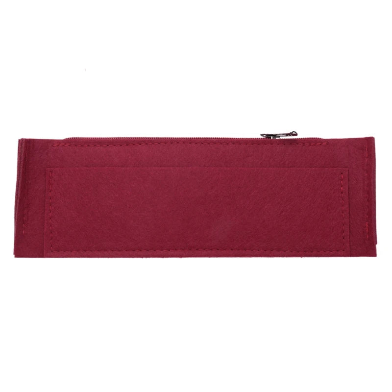 Makeup Bag Cosmetic Cases Felt Bag Organizer Red M