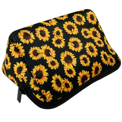 Sunflower Floral Makeup Bag Waterproof Neoprene Travel Storage Pouch