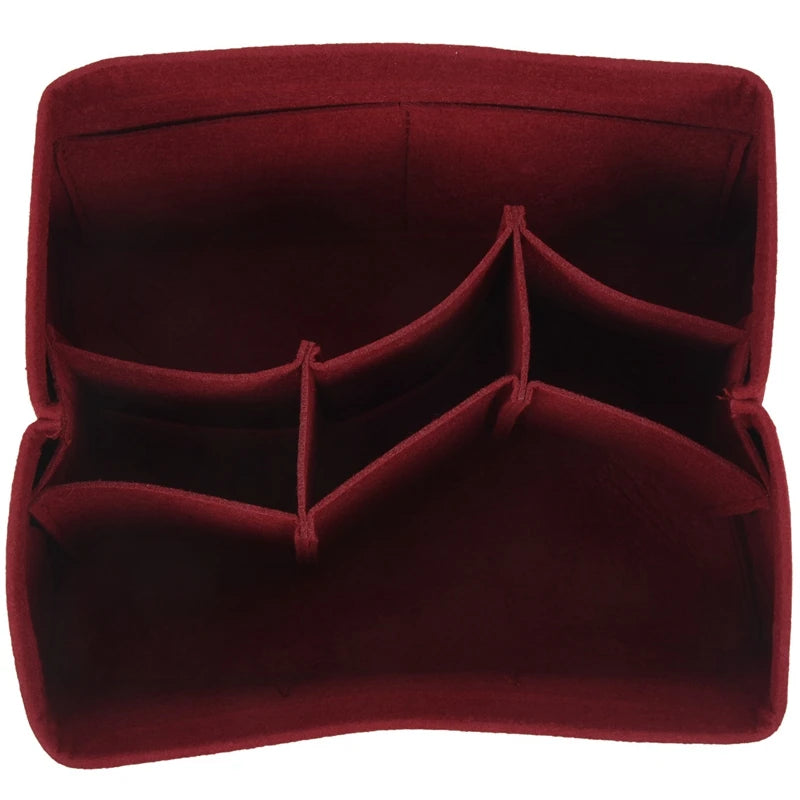 Women Felt Cloth Inner Bag Multi-Pockets Cosmetic Bags Storage