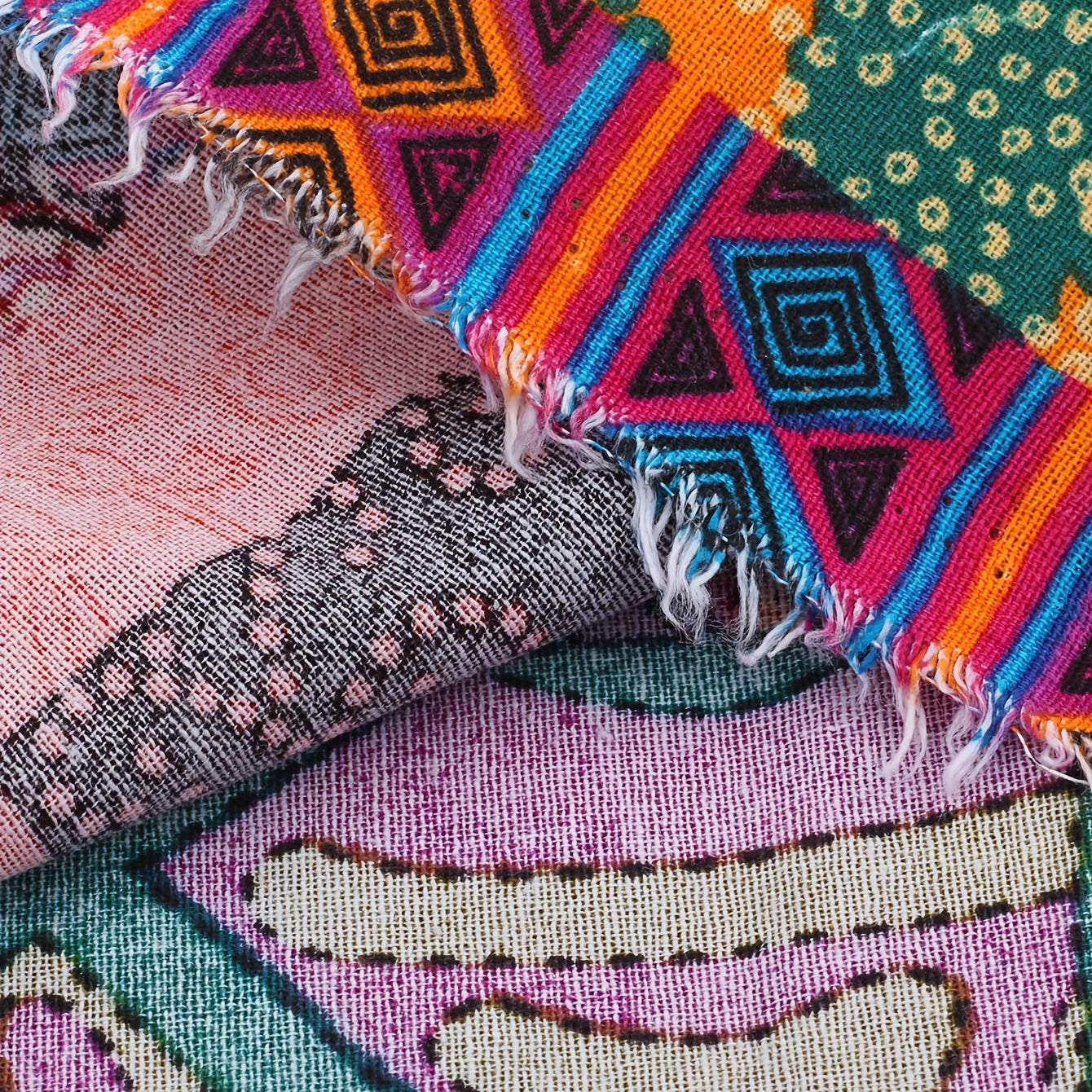 Irregular Print Cotton Linen Fabric for DIY Sewing