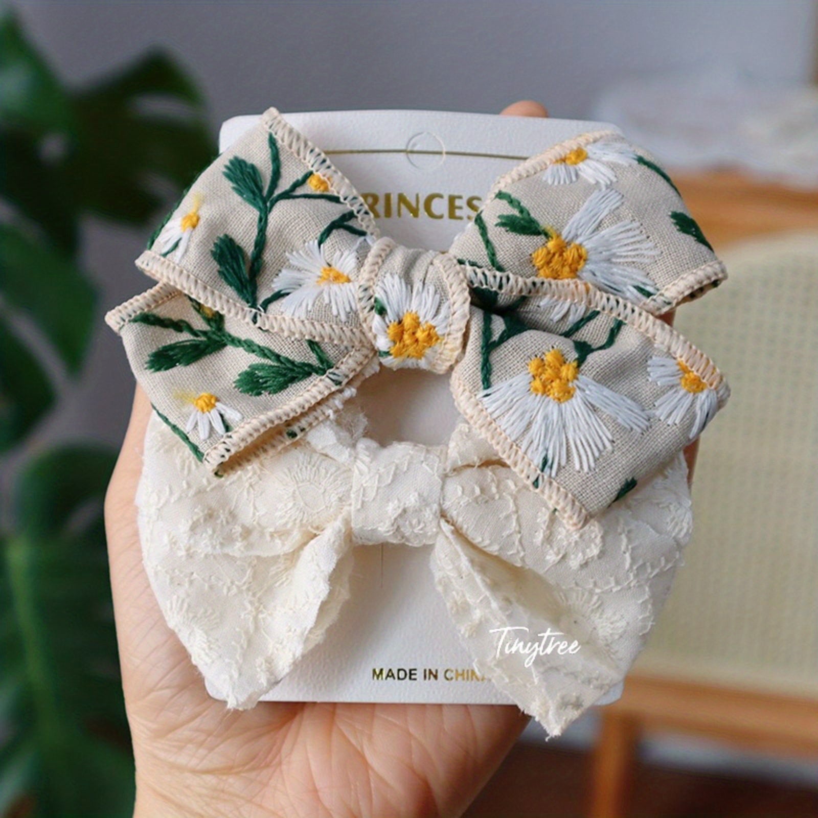 Fabric Bow Hair Clips Set Decorative Hair Accessories for Girls