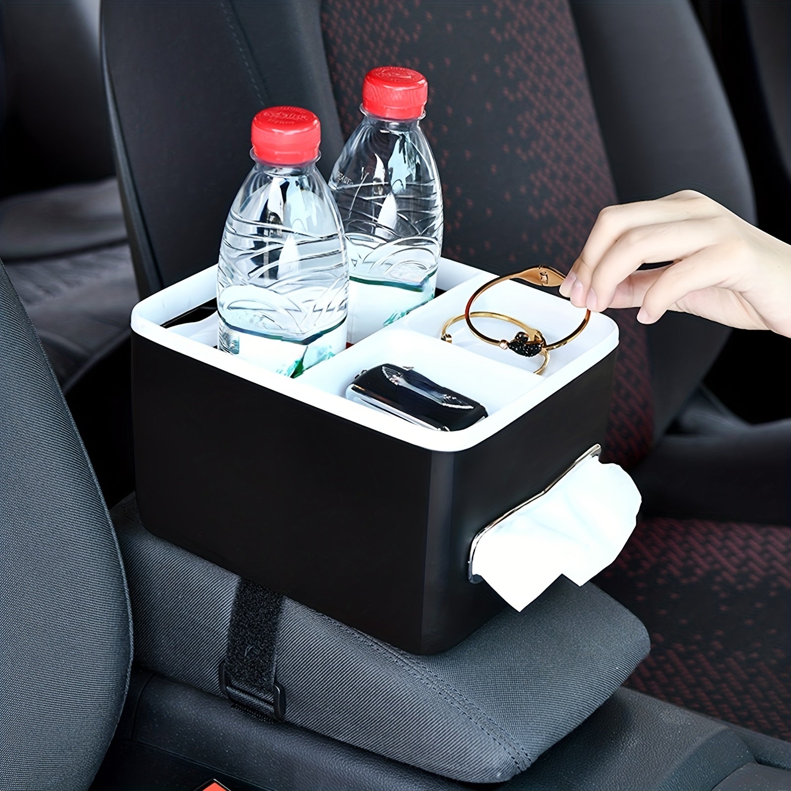 Car Central Storage Box Car Trash Can Car Tissue Box Cup Holder Bin