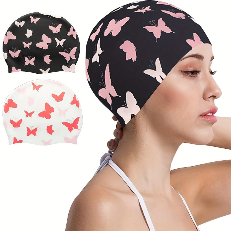 Cartoon Animal Print Silicone Swimming Cap