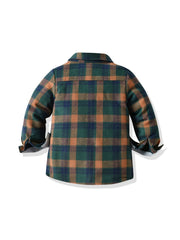 Boys Flannel Plaid Button Up Shirt