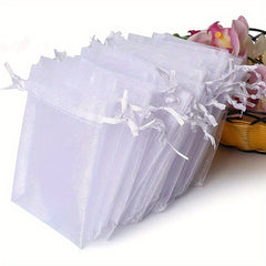20pcs Sheer Organza Bags Wedding Favor Bags With Drawstring Jewelry Gift Bags