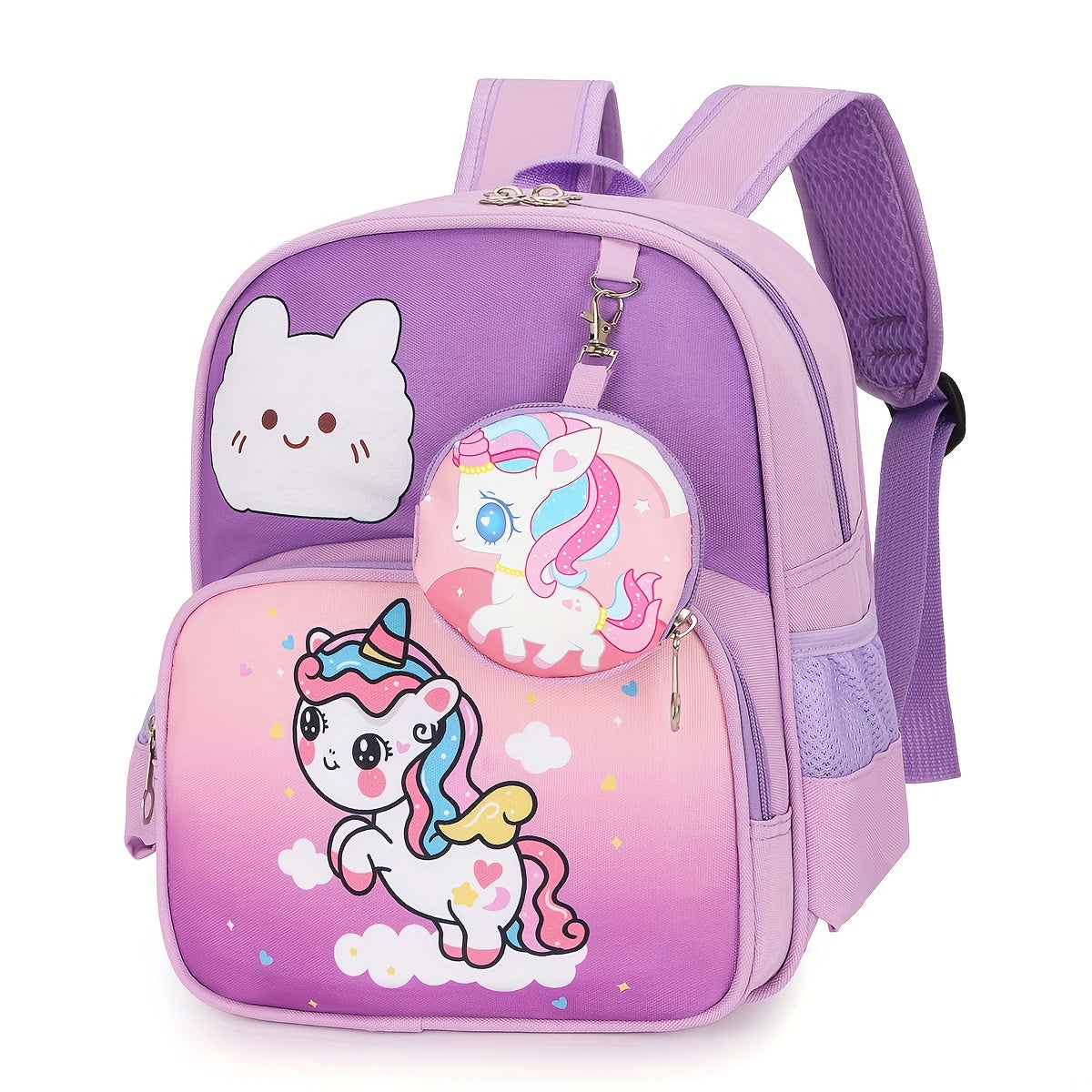 Kids Cartoon Mermaid Unicorn Dinosaur Backpack & Pouch - Waterproof Schoolbag