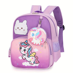 Kids Cartoon Mermaid Unicorn Dinosaur Backpack & Pouch - Waterproof Schoolbag