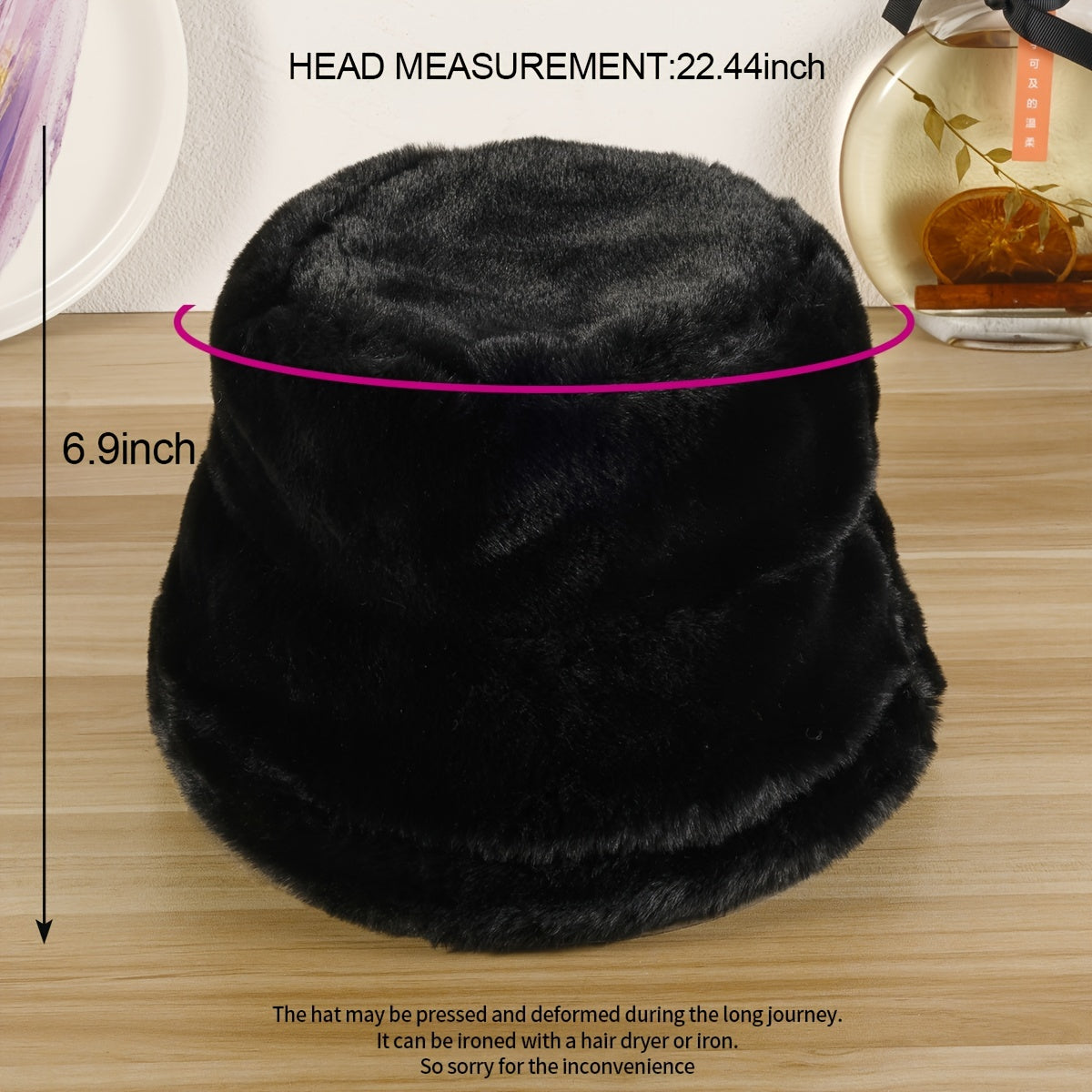 Winter Fur Bucket Hat Soft Fluffy Warm Fleece Fisherman Cap