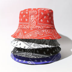 Unisex Sunshade Bucket Hat with Cashew Flower Design for Outdoor Travel