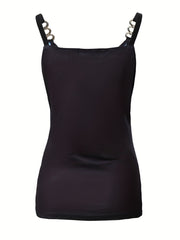 Butterfly Print Chain Strap Cami Top V Neck Summer Sleeveless Women's Cami