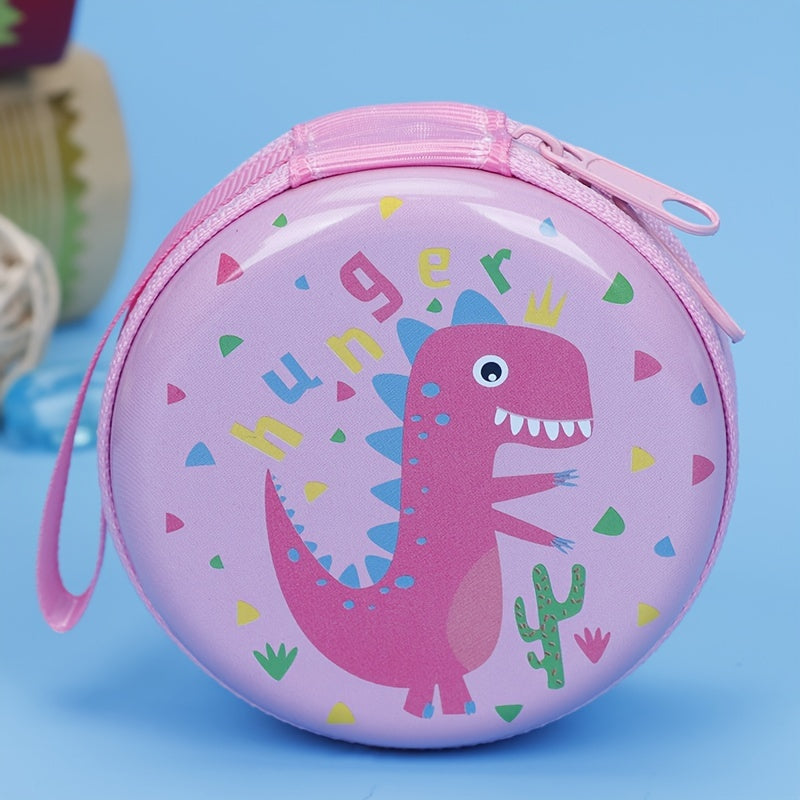 Kid's Dino Print Keychain Storage Bag with Zipper