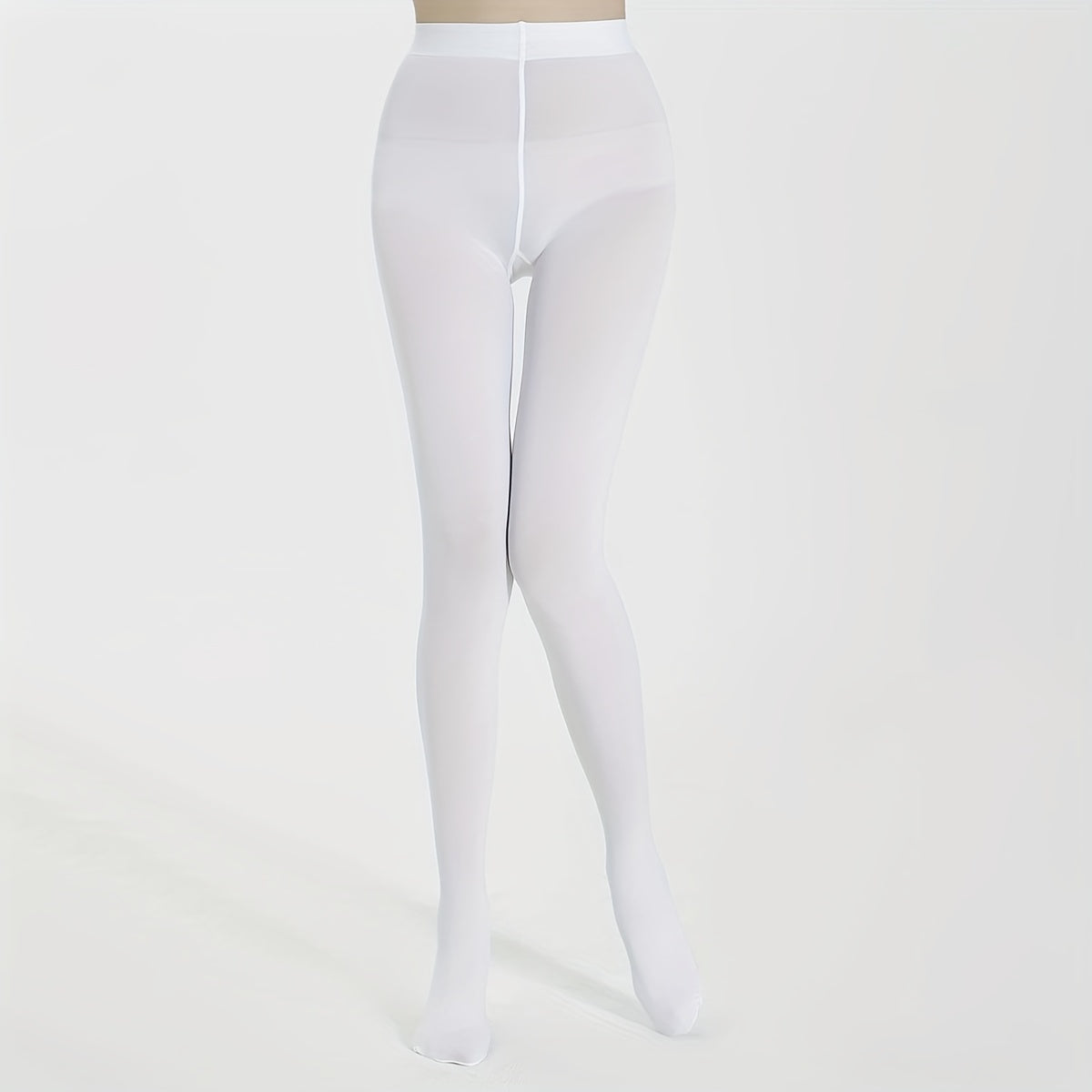 Solid Slim Pantyhose High Waist Elastic Footed Women's Stockings