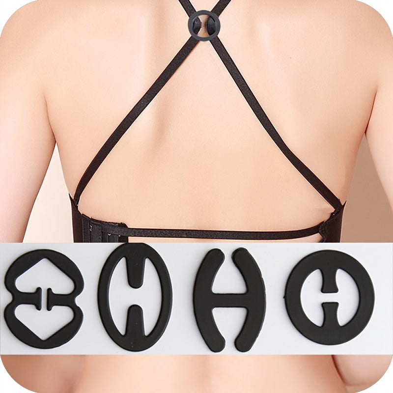 4pcs Invisible Bra Strap Clips Non slip Buckles for Braless Look