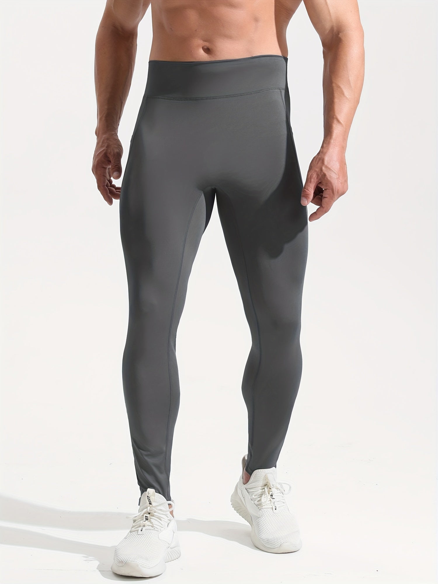 Men's Breathable Compression Leggings with Pocket for Outdoor Training