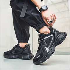 Men's Chunky Lace-up Sneakers Athletic Shoes Arch Support