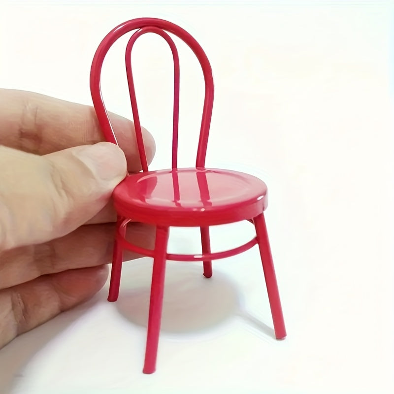 3pcs Mini Metal Garden Chairs Set for Dollhouse Fairy Garden