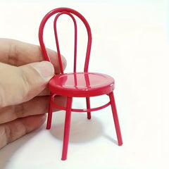 3pcs Mini Metal Garden Chairs Set for Dollhouse Fairy Garden
