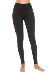 Sporty Yoga Pants Stretch Side Pocket Slimming Leggings Activewear