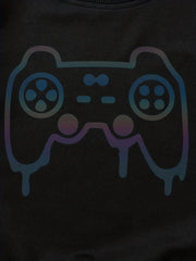Boys' Gamepad Graphic Sweatshirt & Pants Set Spring Fall Outfit
