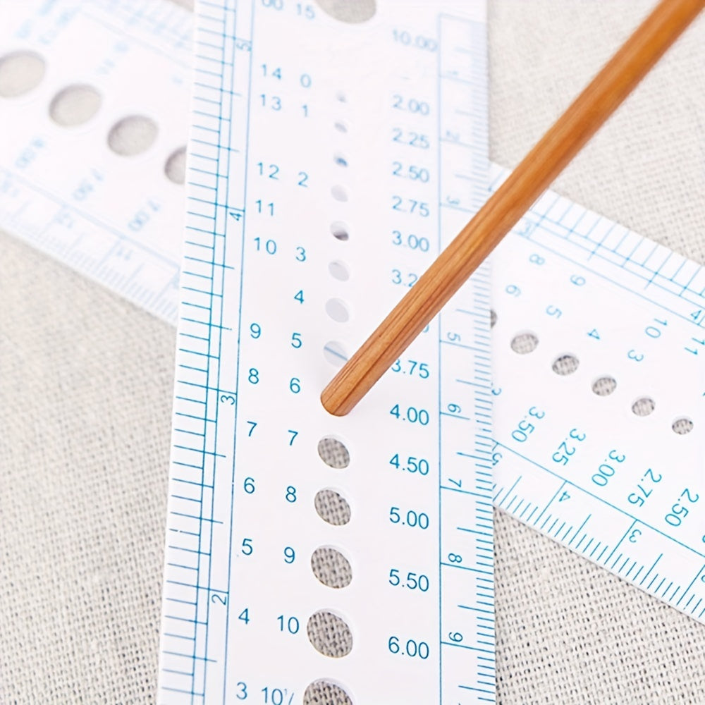 Plastic Knitting Gauge Circle Geometric Ruler Student Sewing Measure Tool