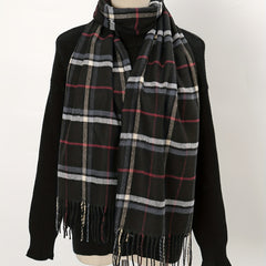Plaid Tassel Scarf Windproof Shawl Outdoor Sunscreen Head Wrap