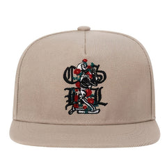 Rose Skull Khaki Hip Hop Hat
