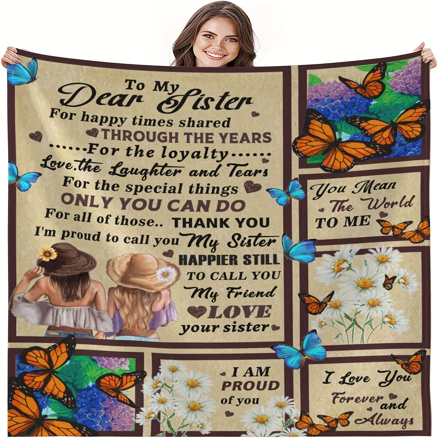 Sister Printed Blanket - Home & Outdoor Use - Sister's Gift