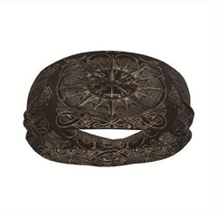 Viking Print Wide Sweat Hair Band for Outdoor Fitness