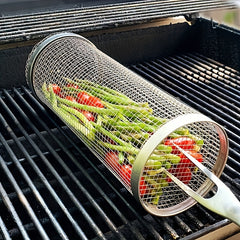 Stainless Steel Smoked Mesh Barrel for BBQ Outdoor Picnic Camping